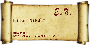 Eiler Niké névjegykártya